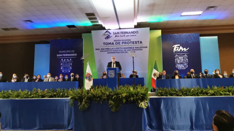 Refrenda César Verástegui apoyo del Gobierno estatal a alcaldesa de San Fernando