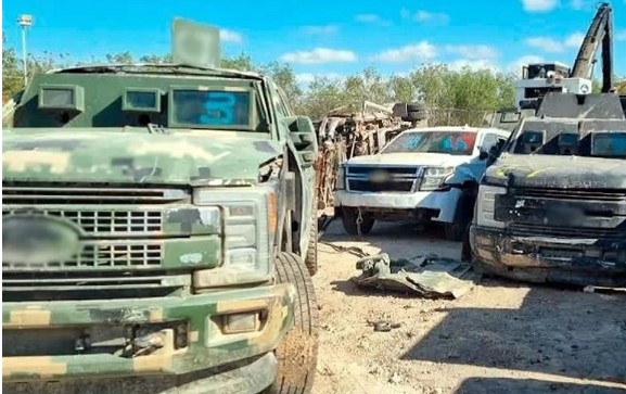 Destruye FGR 20 autos ‘monstruos’ en Tamaulipas