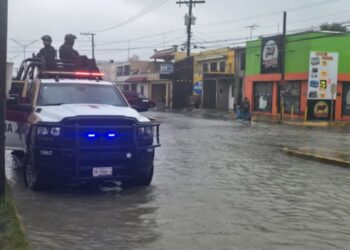 Activa Guardia Estatal Plan Tamaulipas en Matamoros tras fuertes lluvias